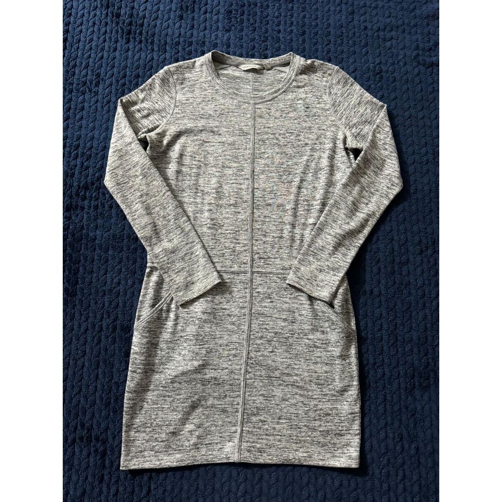 Athleta Gray Heathered Long Sleeve Sweater Dress Size Small